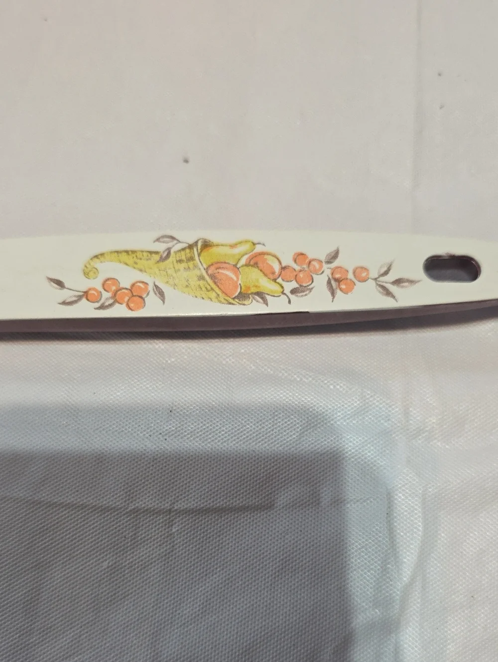 Stanley VTG Kitchamajig Stainless Slotted Spatula Scoop Harvest Print Handle